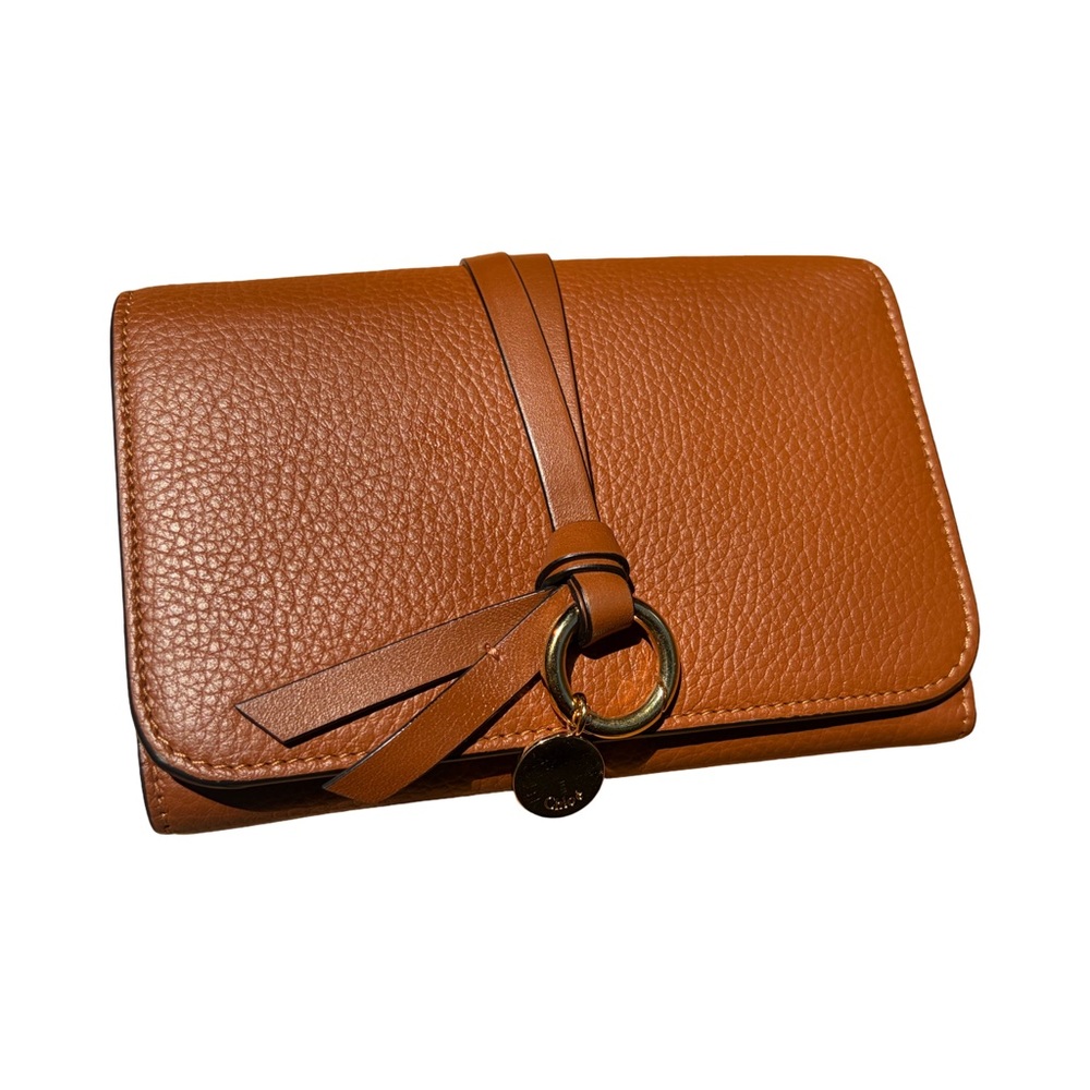 Chloe Leather Wallet with Gold Ring Accent
